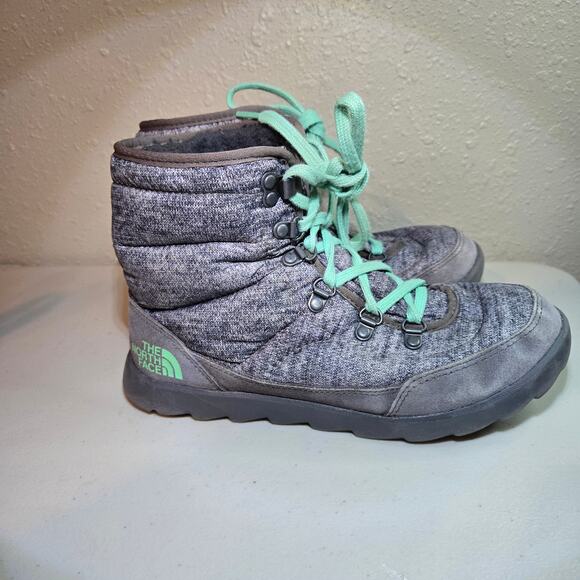 The North Face ThermoBall Lace Up‎ Soft Shell Snow Boots in Gray Women's Size 7 - Picture 1 of 7